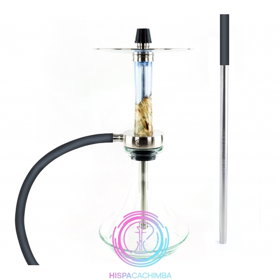 Geometry Hookah Mini Bro Resin Wood Blue Clear